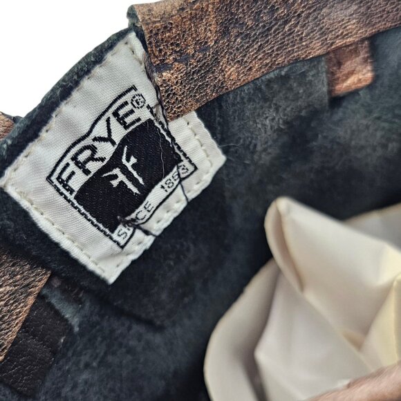 FRYE Womens Veronica Bronze Brush Off Slouch Leather Boots, Tall, Buckle, Sz 8 - Picture 8 of 11